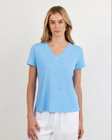 V Neck Tee - Tidal Blue