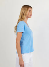 V Neck Tee - Tidal Blue