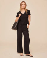 V Neck Tee - Black