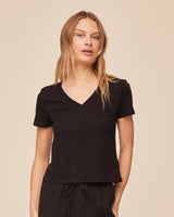 V Neck Tee - Black