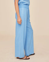 Smocked Waist Wide Leg - Tidal Blue