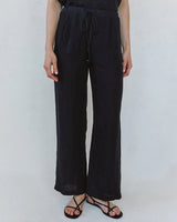 Beach Pant With Lattice Stripe - Black