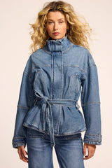 Robin Denim Funnel Neck Jacket
