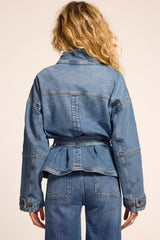 Robin Denim Funnel Neck Jacket