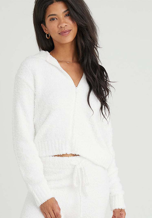 Bella Dahl White Sweater Zip Top