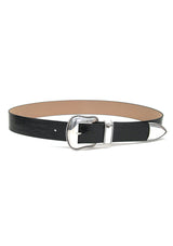 Black belt with silver buckle