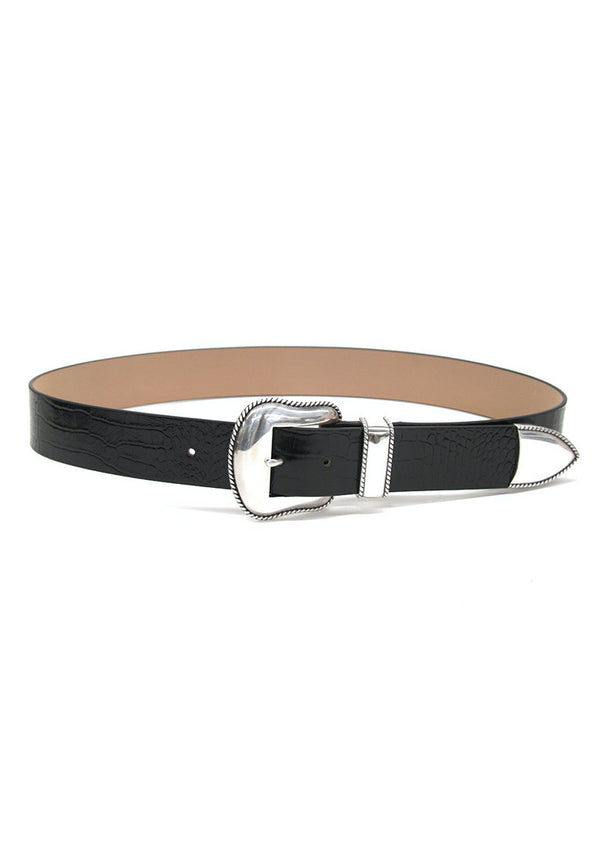 Black belt with silver buckle