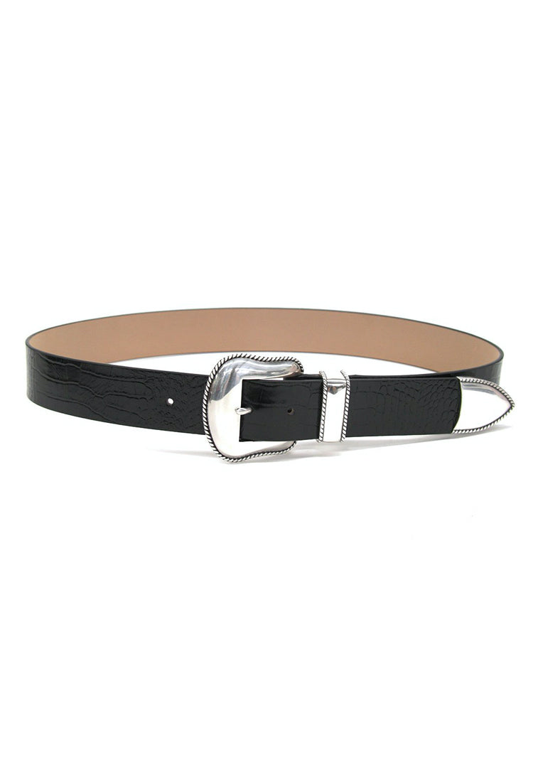 Black belt with silver buckle