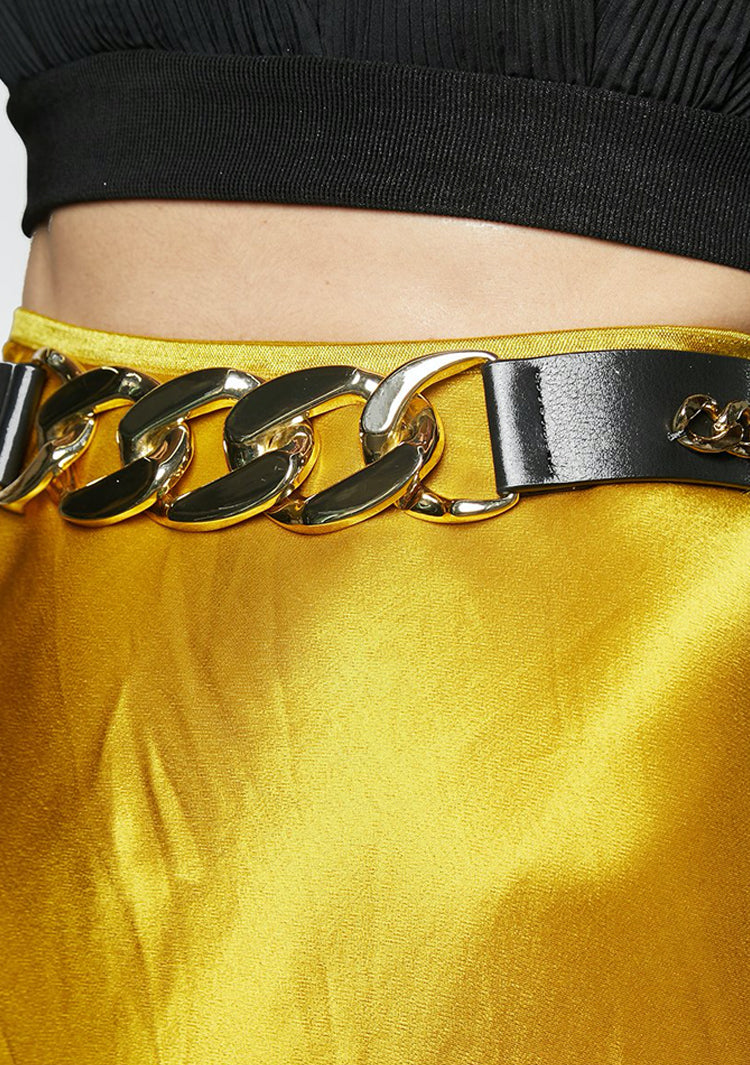 Black belt with gold links