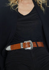 Black belt with silver buckle