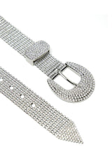 Thin belt with crystal embellishment