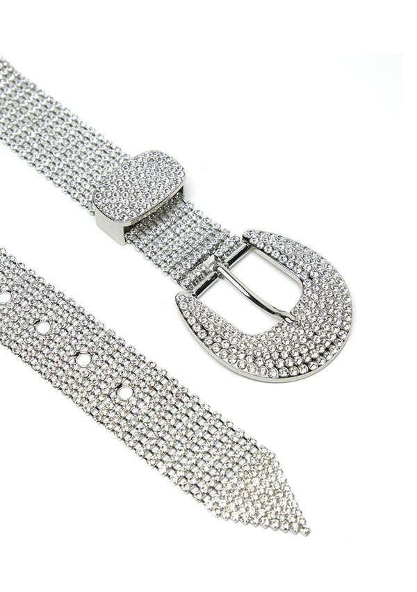 Thin belt with crystal embellishment