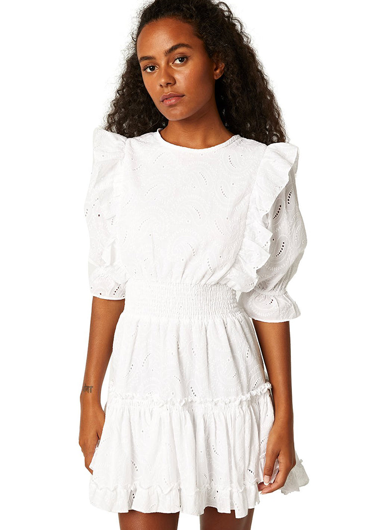Misa Doutzen Dress - Eyelet White