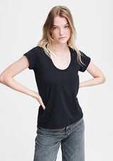 Rag and Bone black U neck shortsleeve tshirt