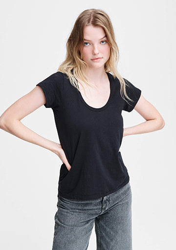 Rag and Bone black U neck shortsleeve tshirt