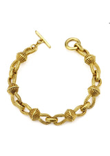gold link gold ball bracelet