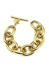 Gold link large chain bracelet