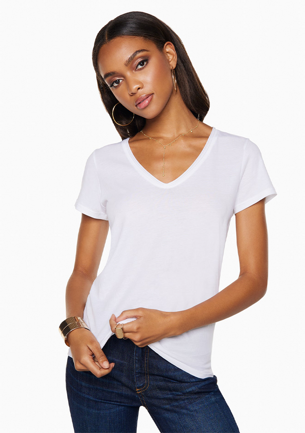 Ramy Brook Dani Scoop Neck Tee White