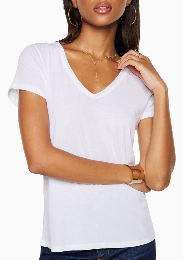 Ramy Brook Dani Scoop Neck Tee White